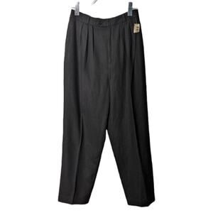 Vintage 80's Fundemental Things Trouser Pants Black Wool Blend High Waist Lined
